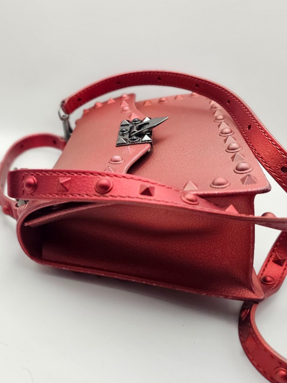 Pink‑Burgundy Jelly Studded Crossbody / Top‑Handle Bag - Picture 5 of 9